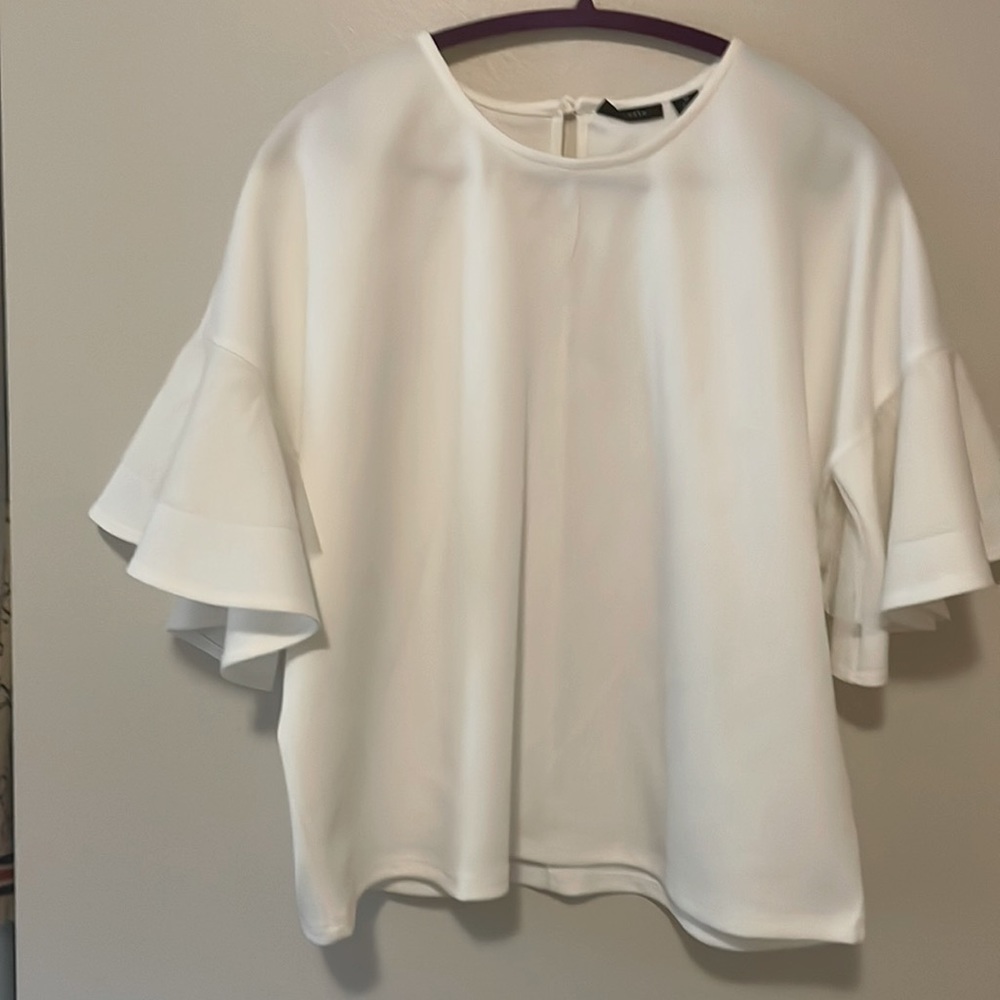 Halogen white flutter sleeve blouse